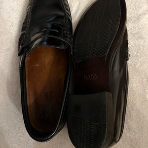 Bass Black Leather Penny Loafers